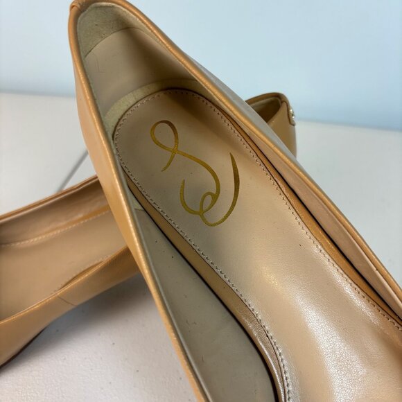 Sam Edelman Hazel Pointed-Toe Kitten Heel Pumps Soft Beige Leather Women’s Size - Picture 10 of 11